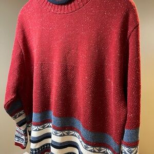 Men's Vintage Rolled Collar Country Nordic Sweater L/XL